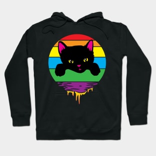 Rainbow Sunset Kitten Hoodie